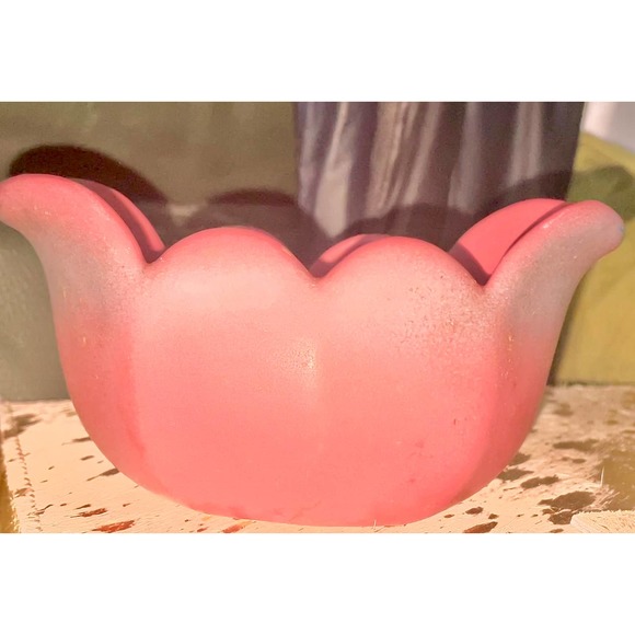 Van Briggle Art Pottery Mulberry Ombré Open Tulip boat vase - vintage - Picture 9 of 11